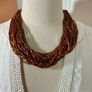 VINTAGE MULTI STRAND BEADED NECKLACE